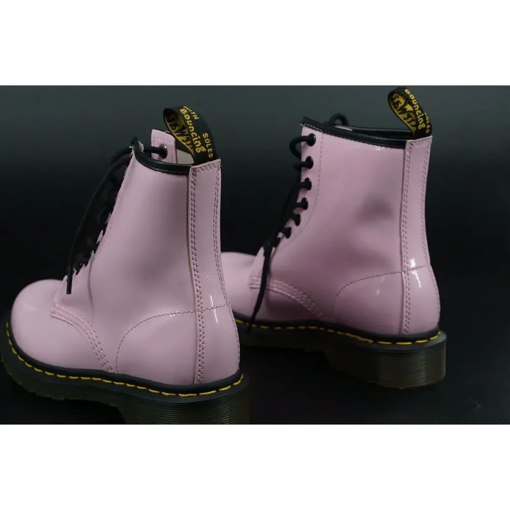 Doc Martens 1460 W combat ankle boots size 5 US laces Pink patent biker military